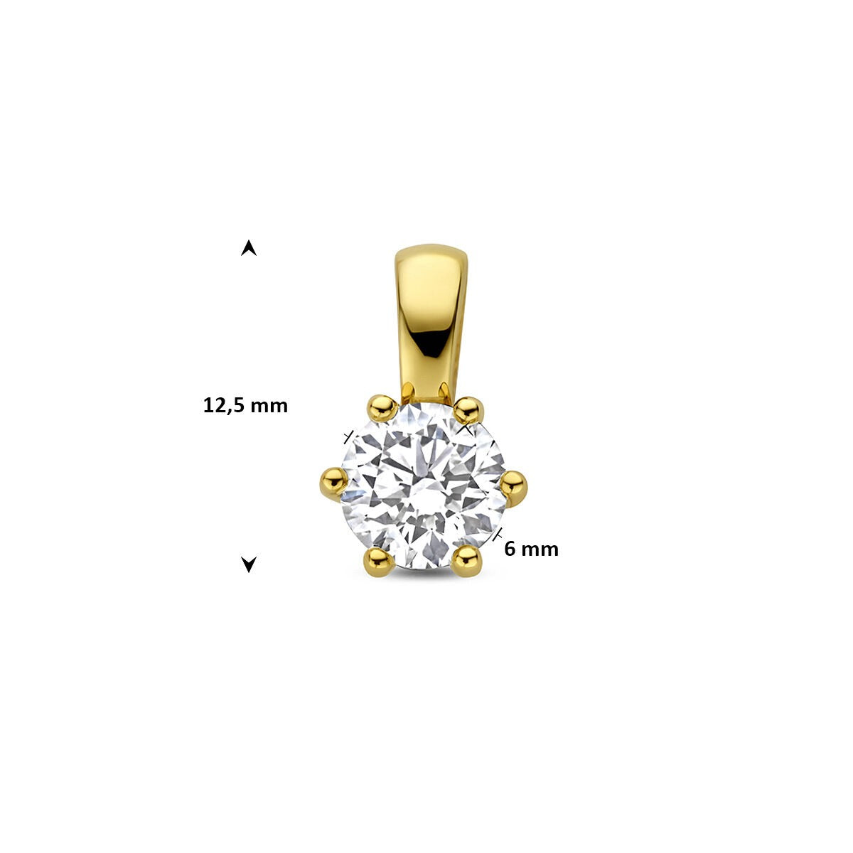 Złoty wisiorek z diamentem hodowanym w laboratorium – 14k żółte złoto