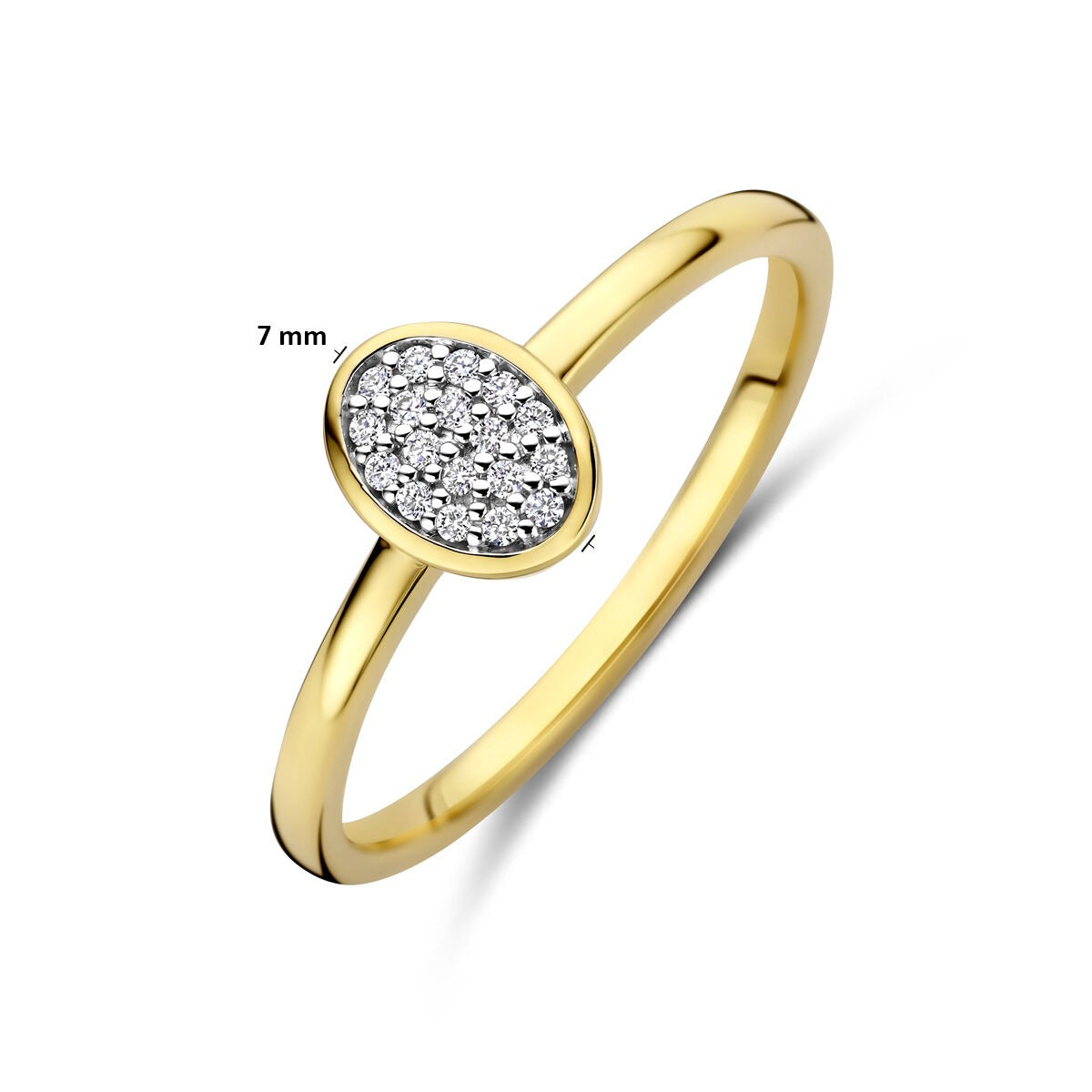 14k żółte złoto pierścionek z diamentem
