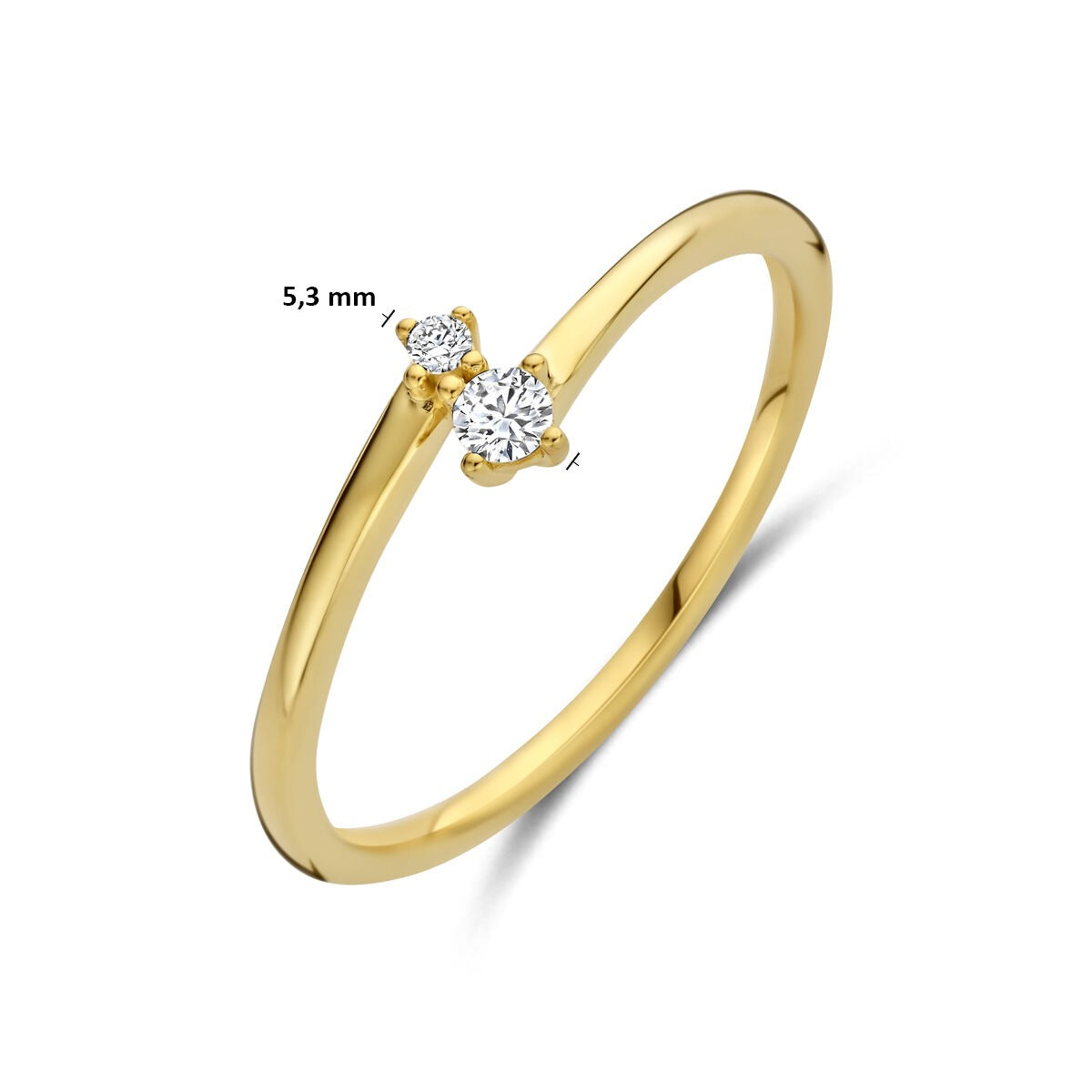 Pierścionek damski ze złota z diamentem – 14k żółte złoto
