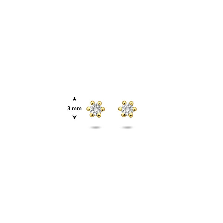 14k Geelgouden oorknoppen met lab grown diamant