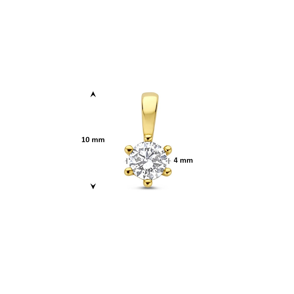 Złoty wisiorek z diamentem hodowanym w laboratorium – 14k żółte złoto