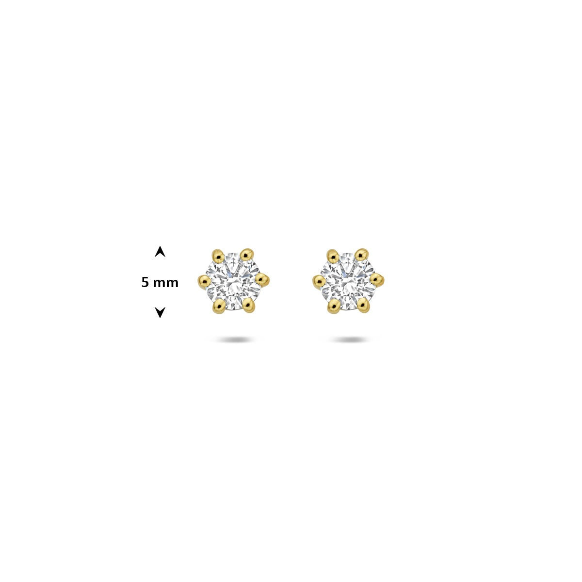 14k żółte złoto kolczyki wkrętki z diamentem hodowanym w laboratorium