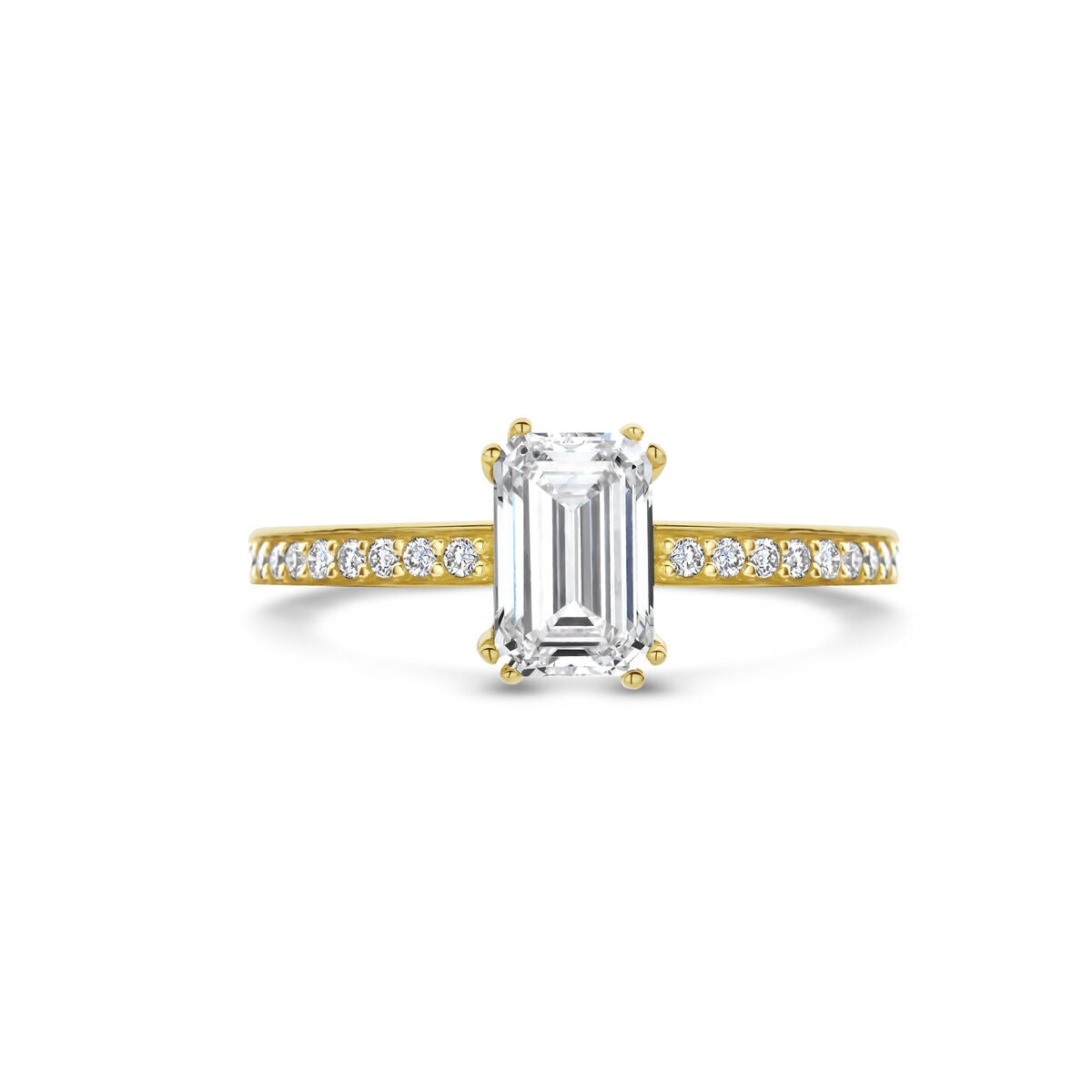 Pierścionek damski ze złota z diamentem lab grown – 14k żółte złoto