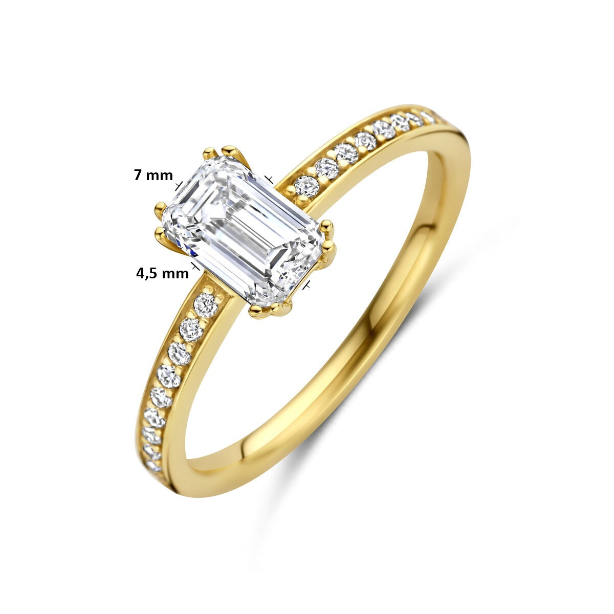 Pierścionek damski ze złota z diamentem lab grown – 14k żółte złoto