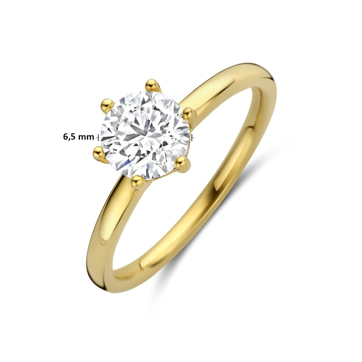 Pierścionek damski ze złota z diamentem lab grown – 14k żółte złoto