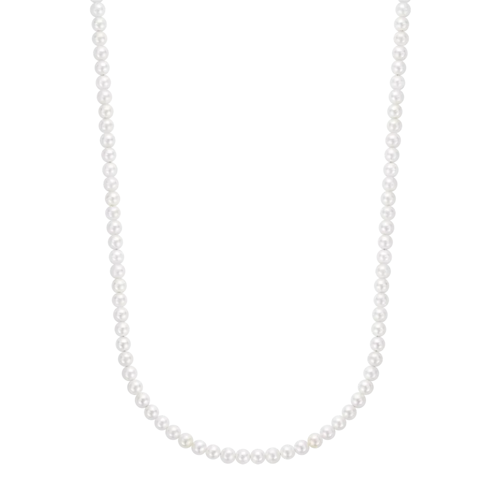 Naszyjnik Perła Kamień Złoto 4mm (38cm)