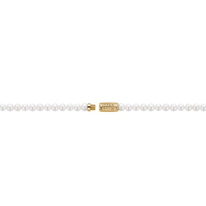 Naszyjnik Perła Kamień Złoto 4mm (38cm)