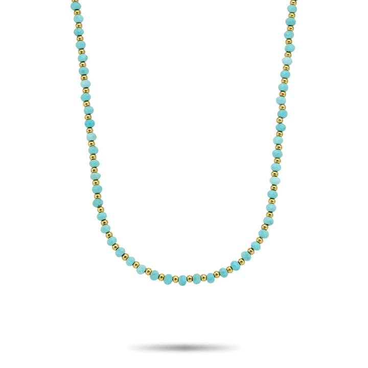 Naszyjnik Mix Turkus Złoto - 4mm (38cm)