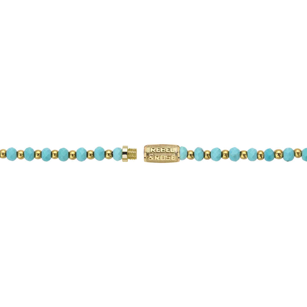 Naszyjnik Mix Turkus Złoto - 4mm (38cm)
