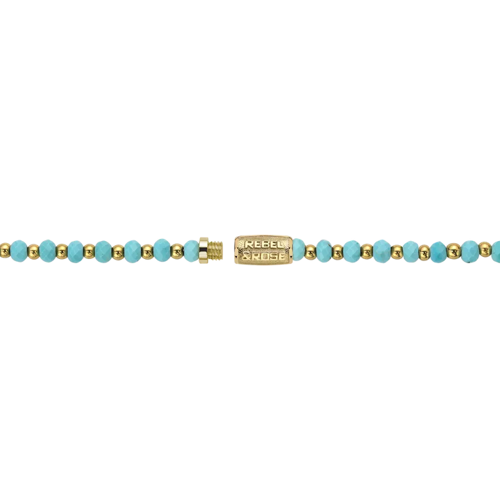 Naszyjnik Mix Turkus Złoto - 4mm (38cm)