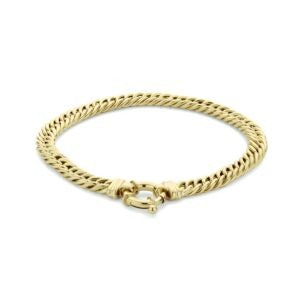 Złota bransoletka damska 14k o szerokości 5,8 mm i długości 17 cm z ogniwami gourmet.