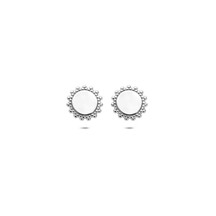 Zilveren oorknoppen rond gerhodineerd 7,5 mm