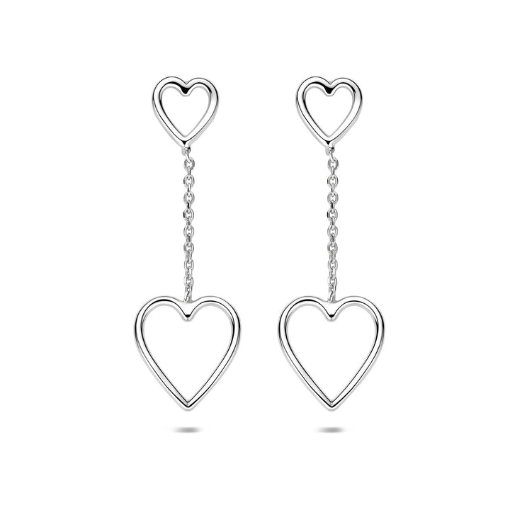 Gerhodineerd 925 zilveren oorhangers met hartjes