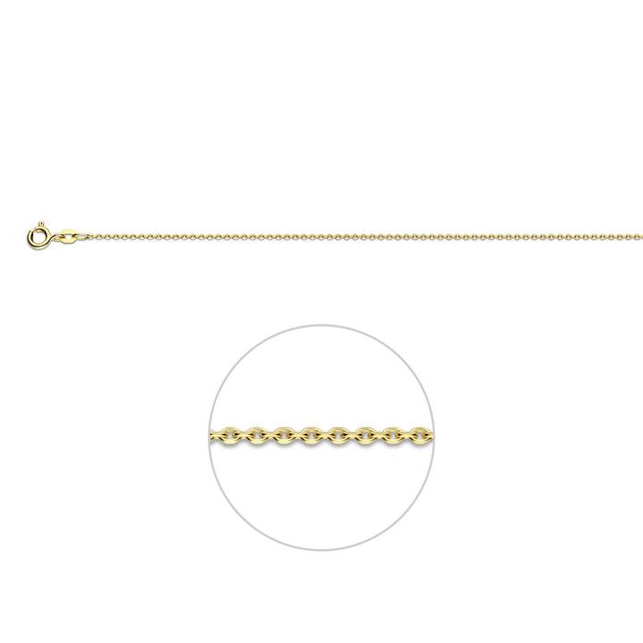 9k Gouden Ketting Zonder Hanger Gediamanteerde Anker