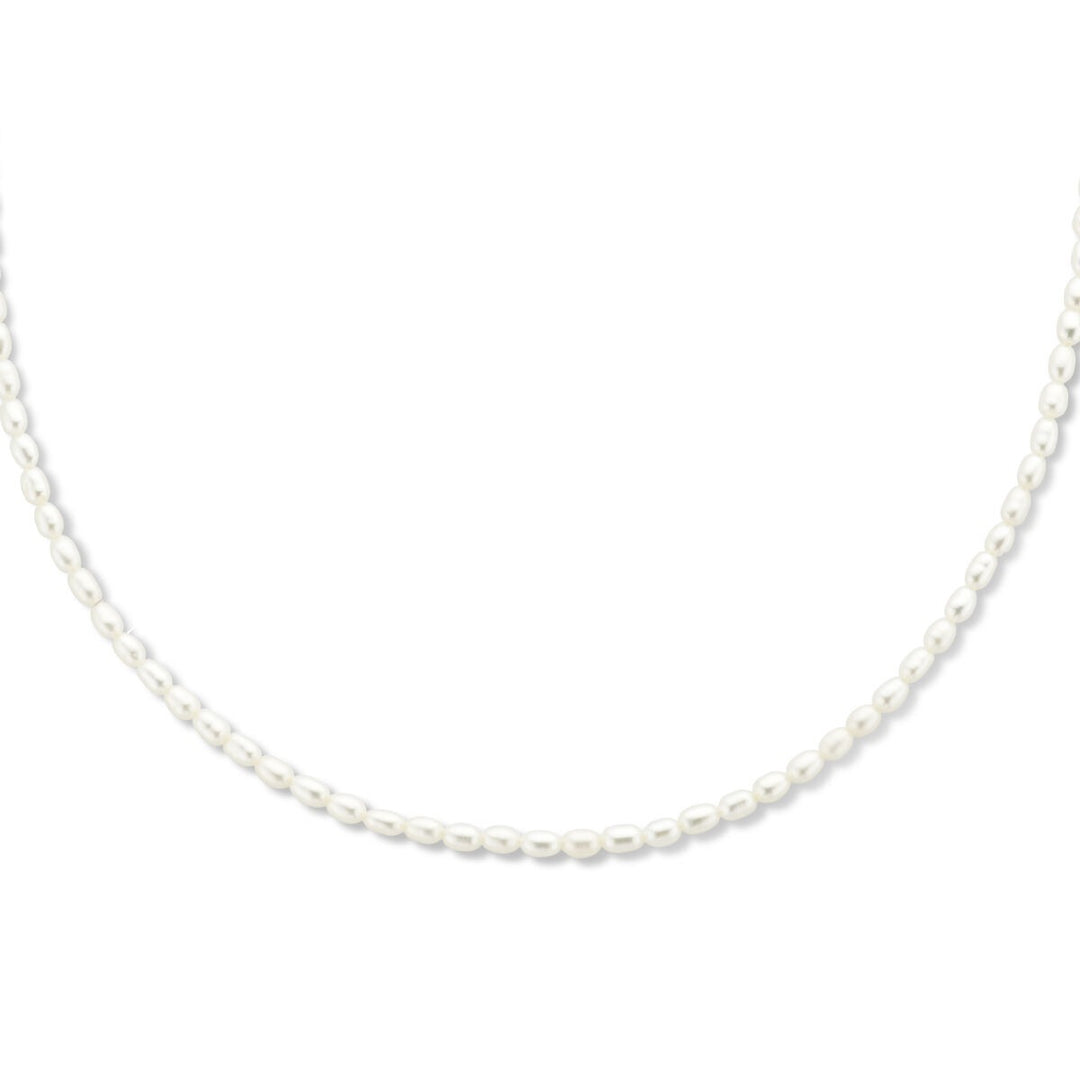 Verguld zilveren collier met zoetwaterparels – elegante combinatie van goudkleur en parelglans
