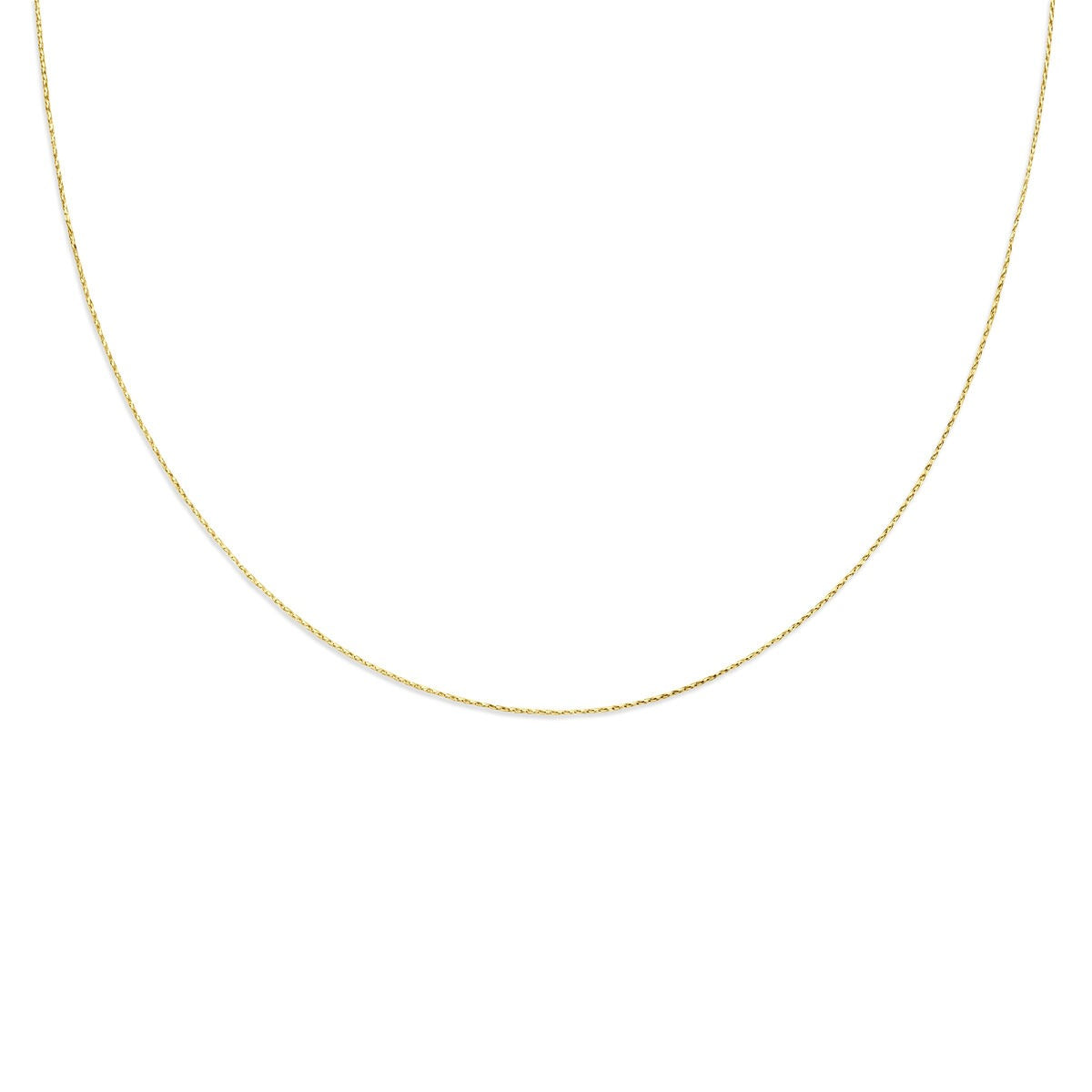Verfijnde gouden ketting van 14k geelgoud, 1 mm breed met een gladde afwerking.