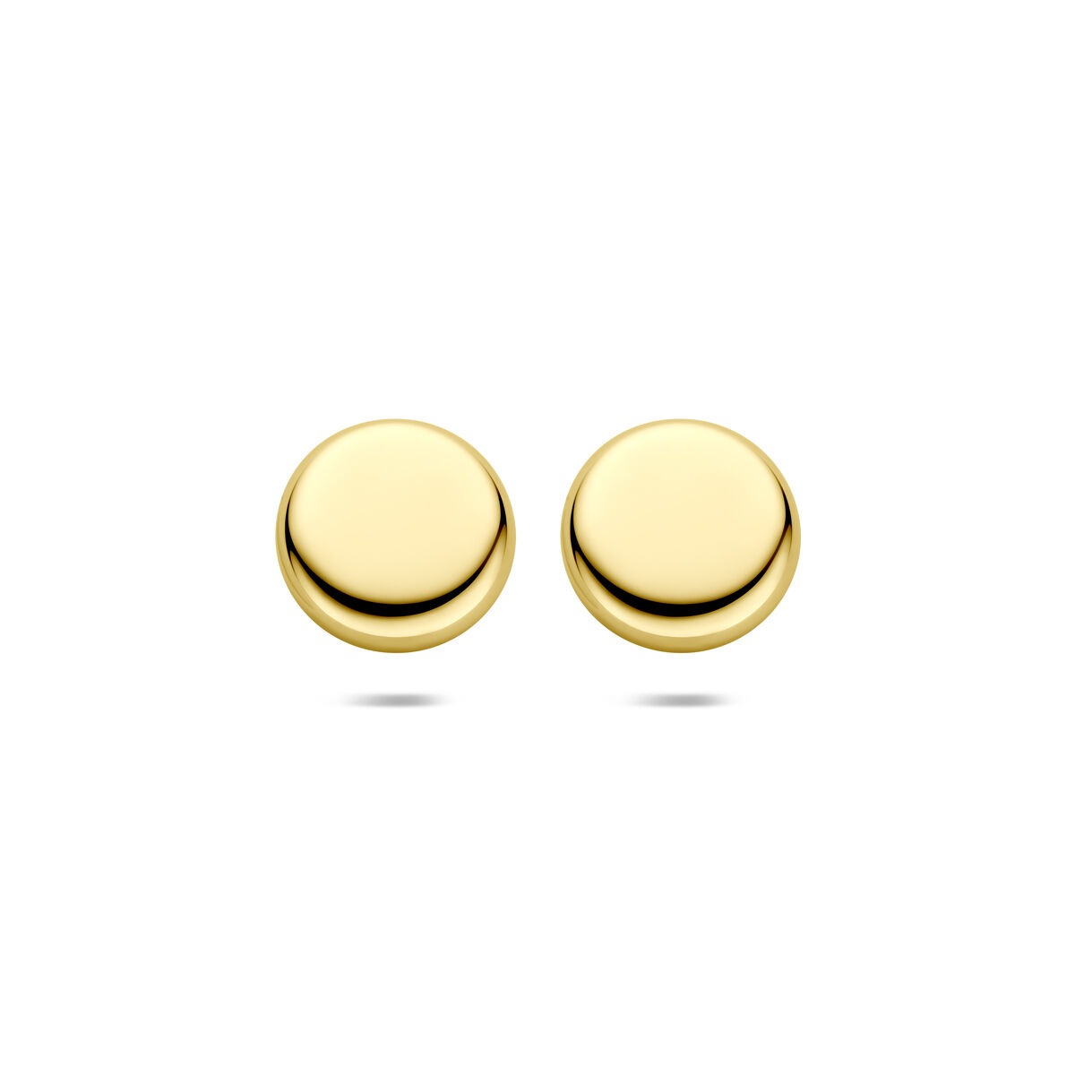 Gouden oorbellen met een ronde, gladde afwerking van 925 zilver.