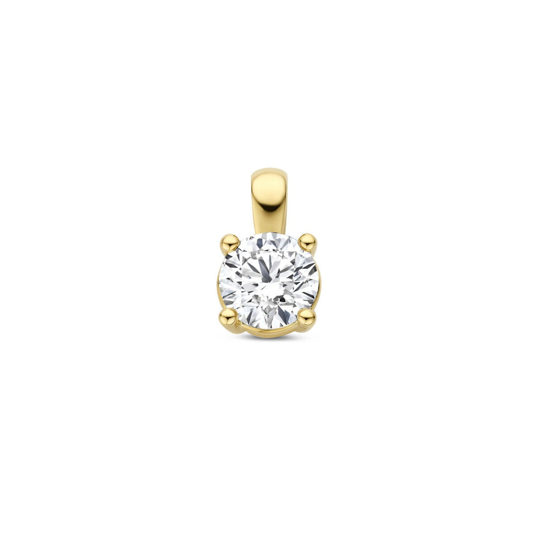 Gouden hanger met lab grown diamant – 14k geelgoud briljant geslepen