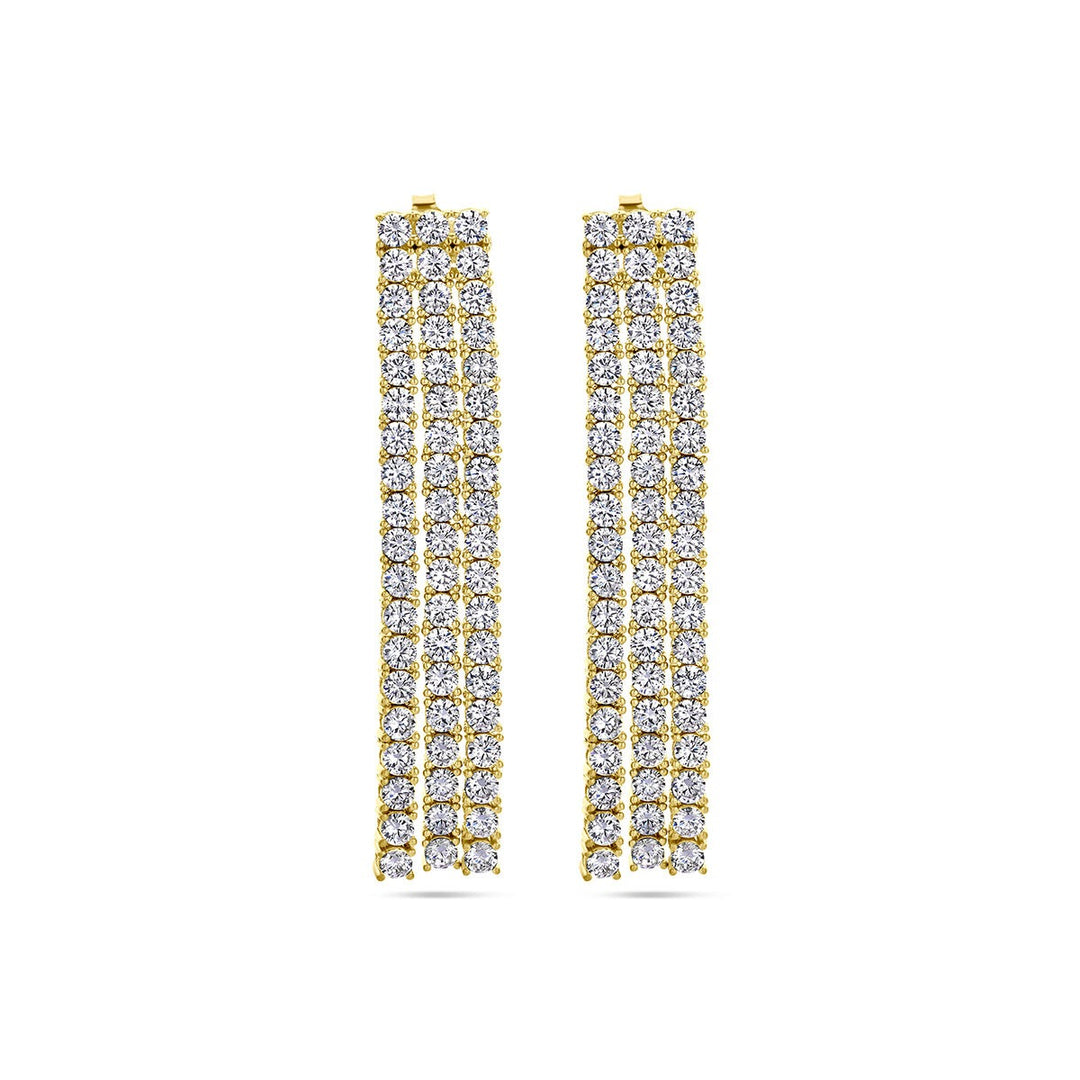 Verguld zilveren oorhangers dames met zirkonia – goudkleurig 60 mm
