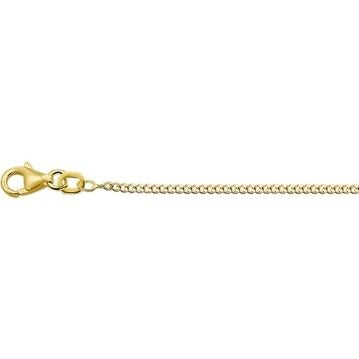 Gourmette collier van 9k geelgoud, verstelbaar van 41 tot 45 cm, met een verfijnde schakel van 1,4 mm.