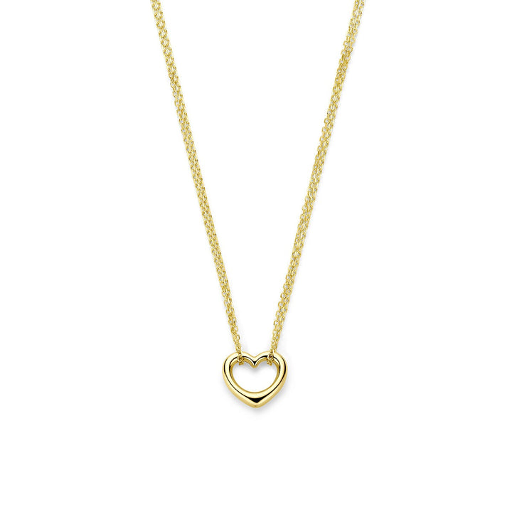 9k Geelgouden collier met hartje