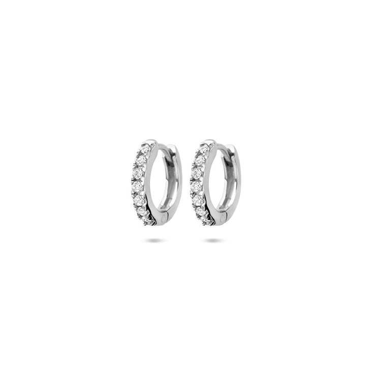 Gerhodineerd zilveren oorringen met zirkonia – 11,5 mm