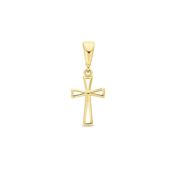 14k geelgouden ketting met kruis hanger