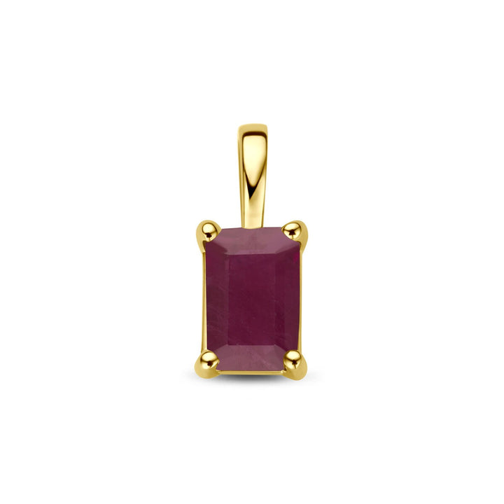 14k geelgouden hanger met robijn
