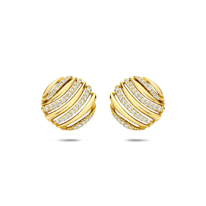 14k Geelgouden oorknoppen met diamant 0.20ct