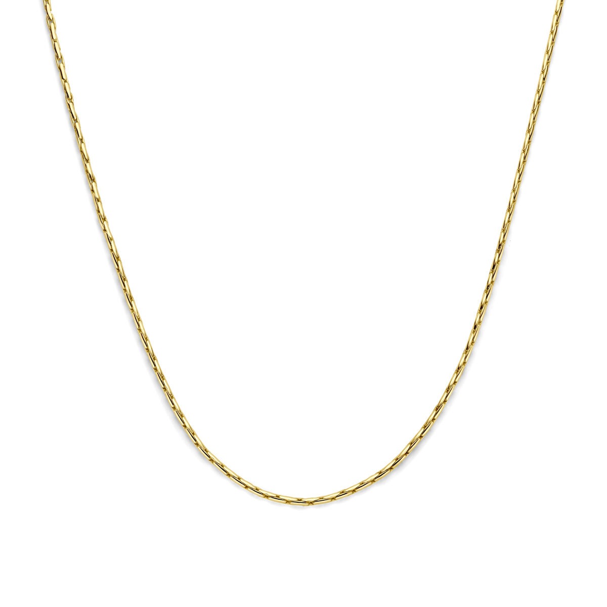 Naszyjnik gourmette z 14-karatowego żółtego złota z srebrnym rdzeniem, szerokość 2,8 mm.