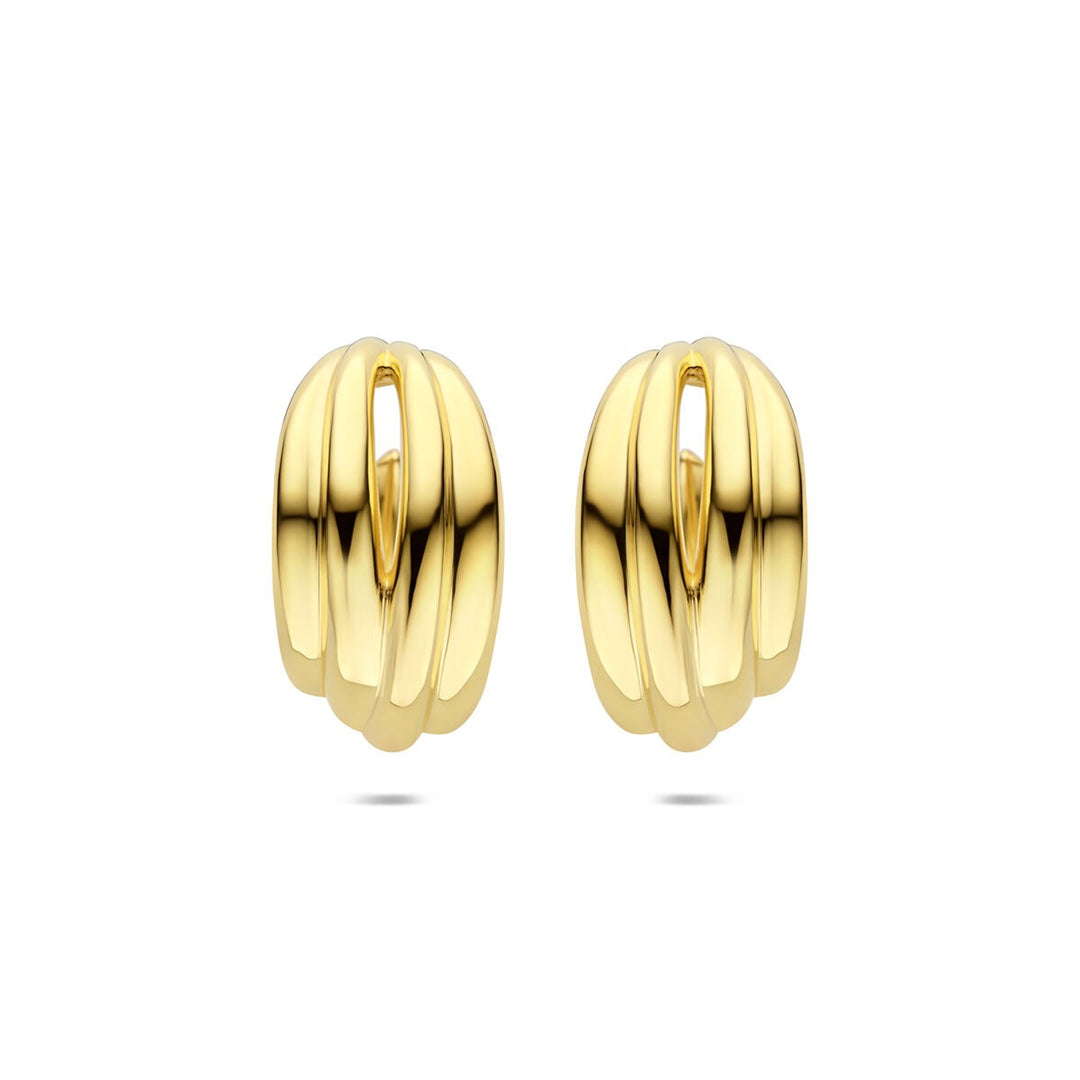Verguld zilveren stekeroorringen – elegante vorm met gouden glans