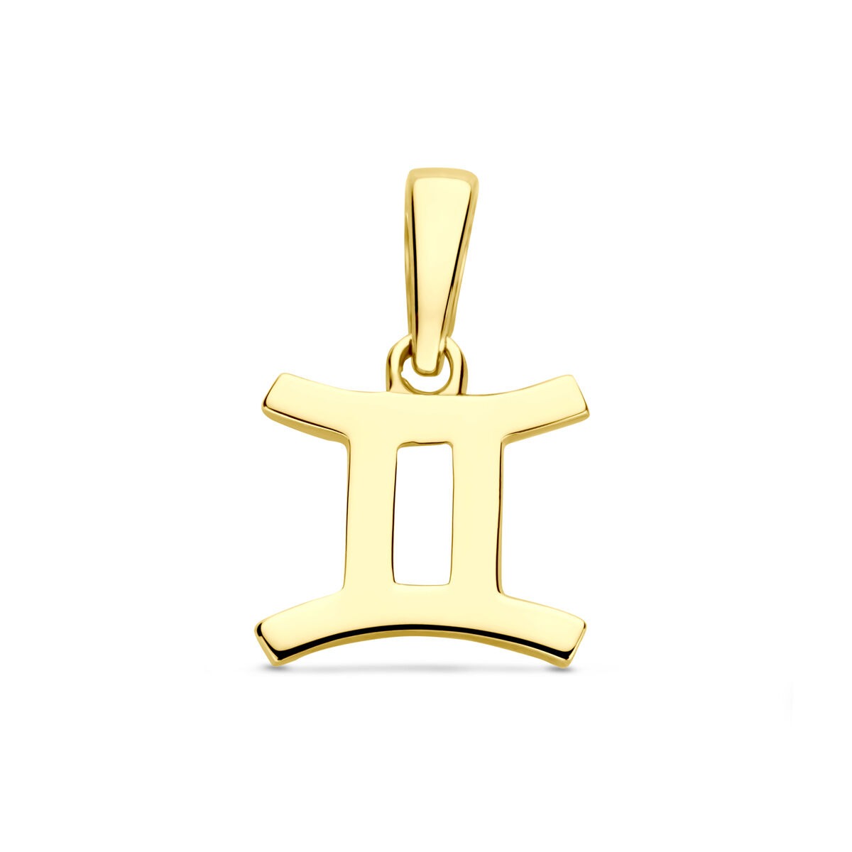 Złoty wisiorek ze znakiem zodiaku Bliźniąt.