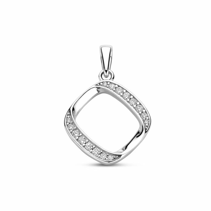 Zilveren hanger met zirkonia 925 gerhodineerd – 23 mm