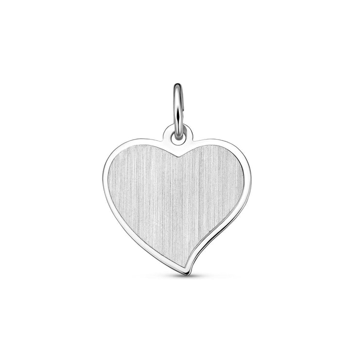 Gerhodineerde 925 zilveren hart graveerhanger