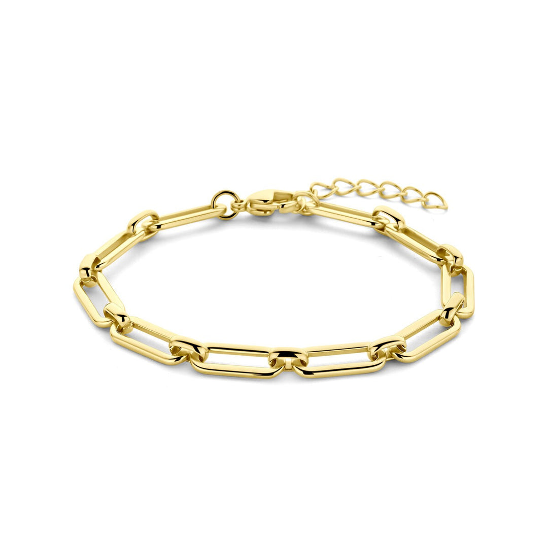 Stalen dames armband met goudkleurige plating – 17 tot 20 cm