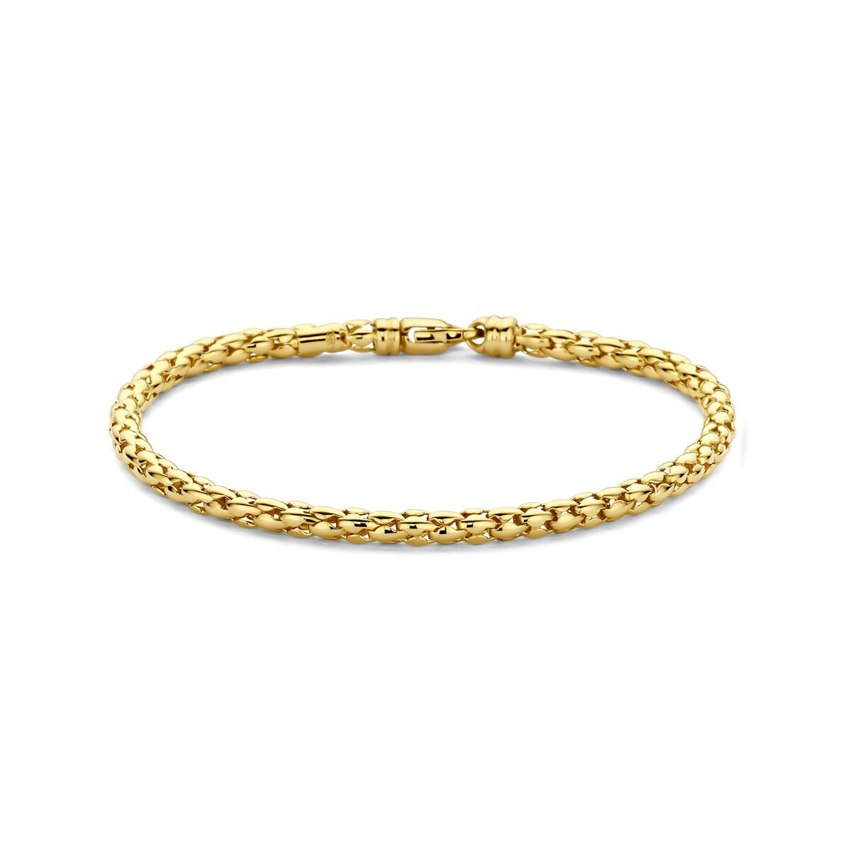 Złota bransoletka damska 14k o splocie 3,5 mm, długość 17 cm.