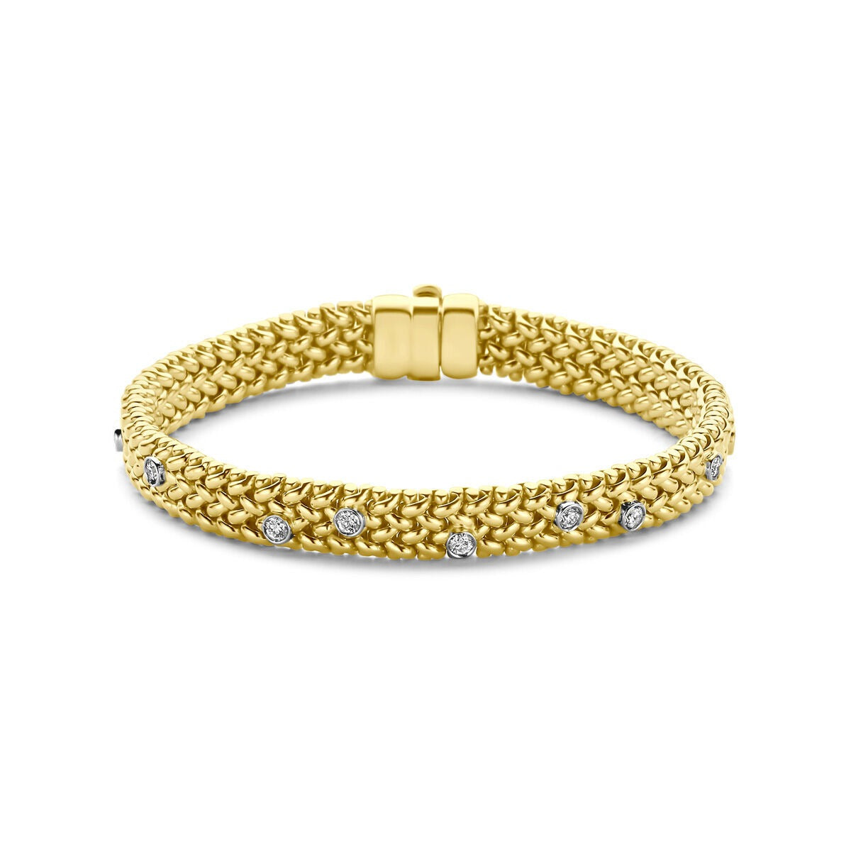 14k Bicolor gouden armband met diamant