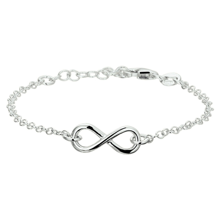 Zilveren armband met infinityteken – gerhodineerd 925 zilver (set)