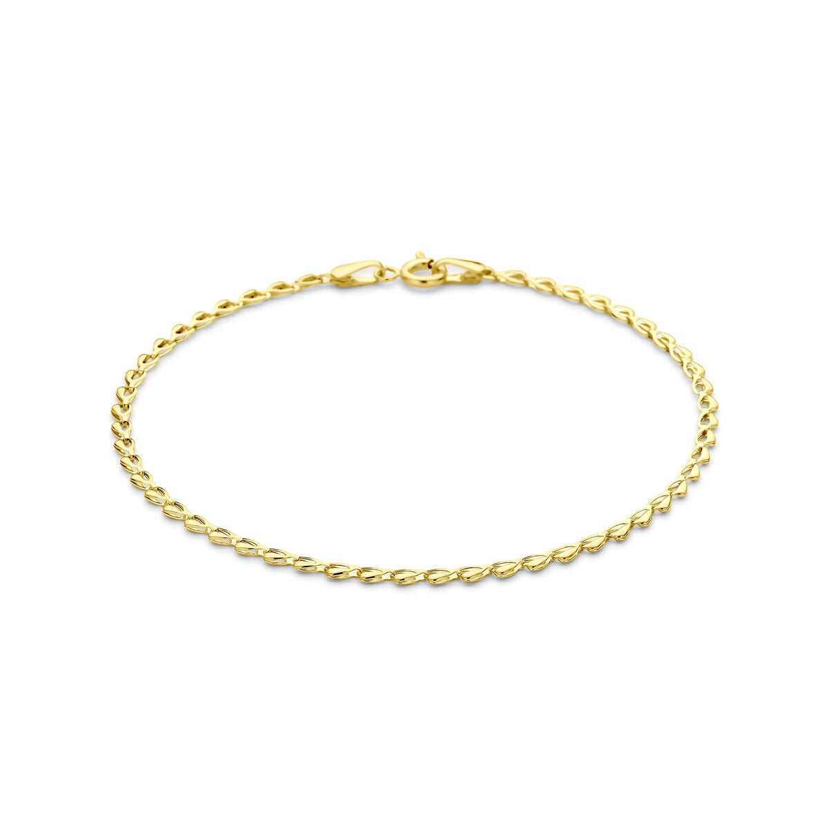 Złota bransoletka 14k o splocie anker 2,1 mm dla kobiet.