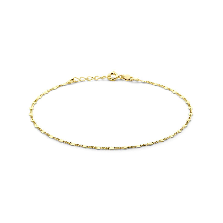 Gouden enkelbandje op zilver met fijne schakels
