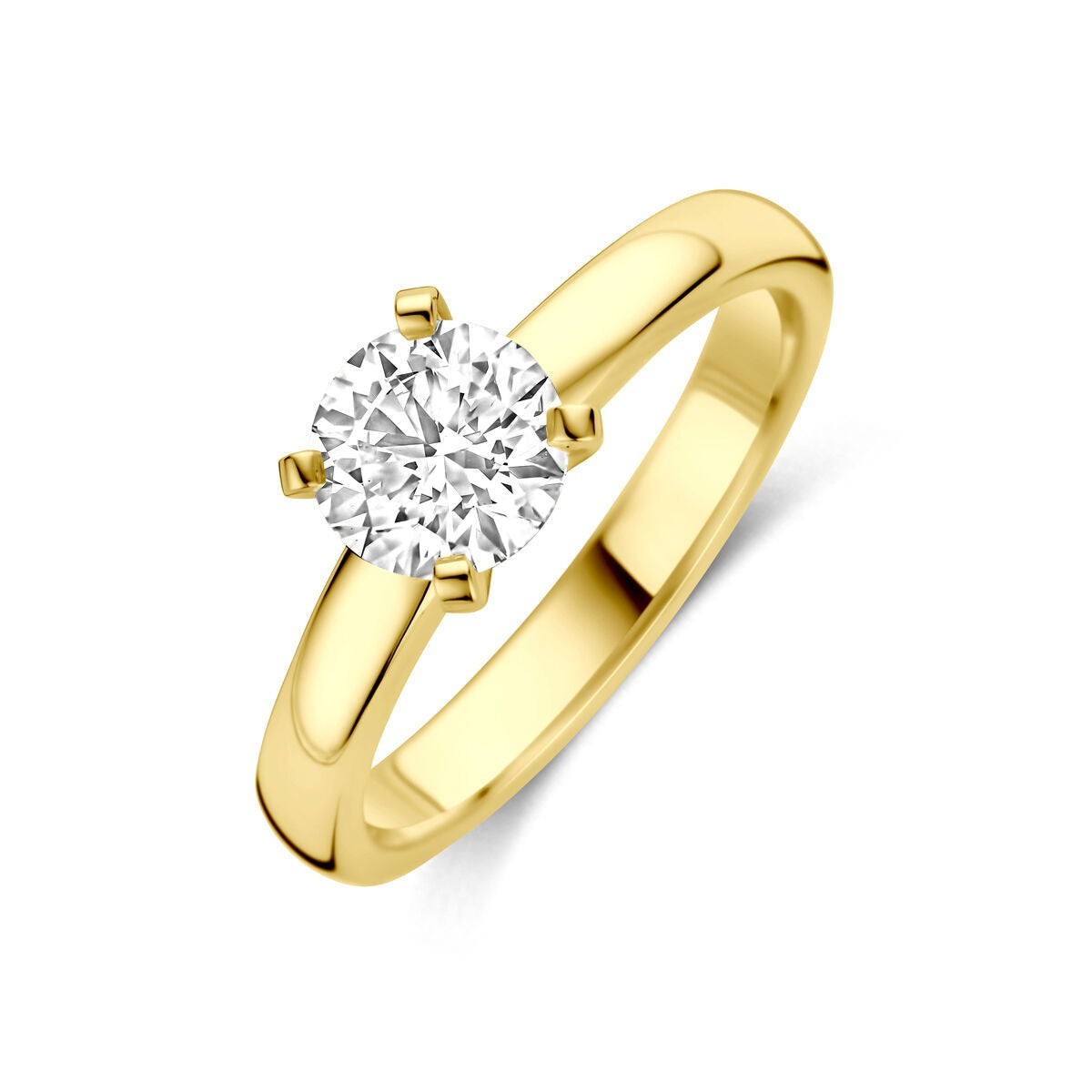 Pierścionek z 14k żółtego złota z diamentem o wadze 1.00ct.