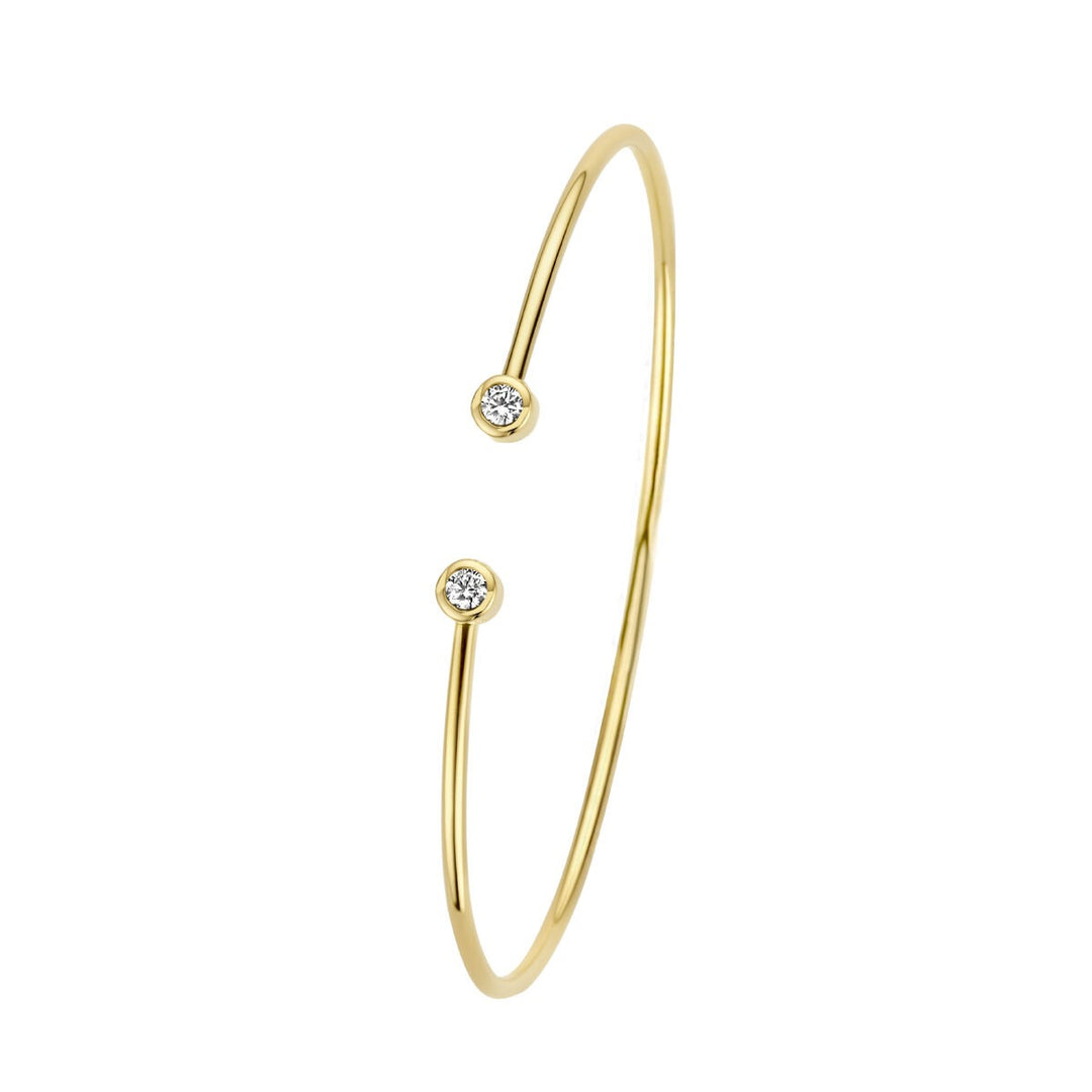 14k Geelgouden Bangle armband met diamanten