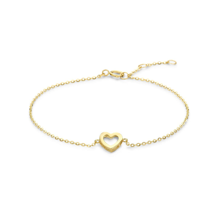 9k Geelgouden armband met hartje