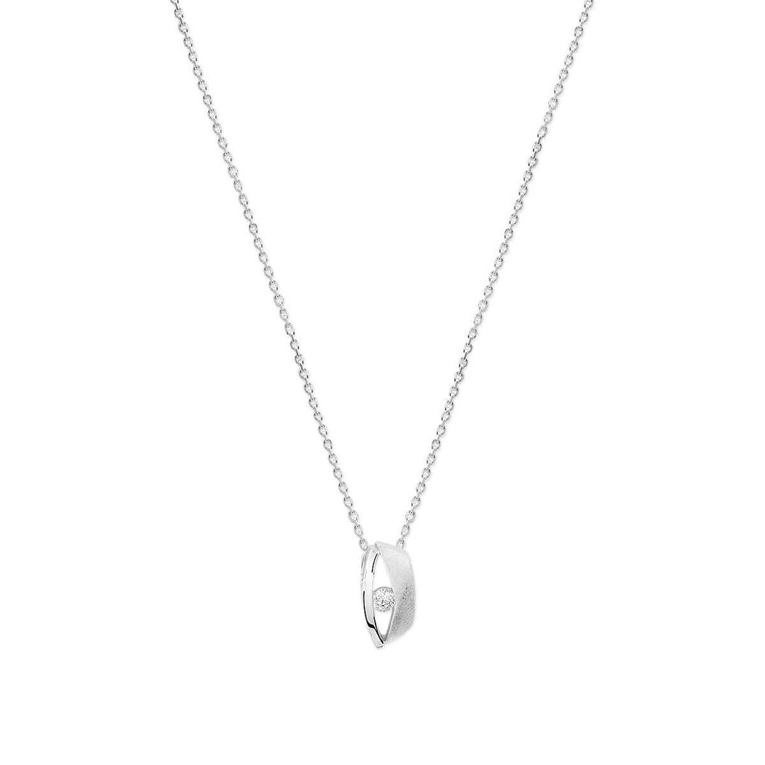 Zilveren ketting met solitaire zirkonia