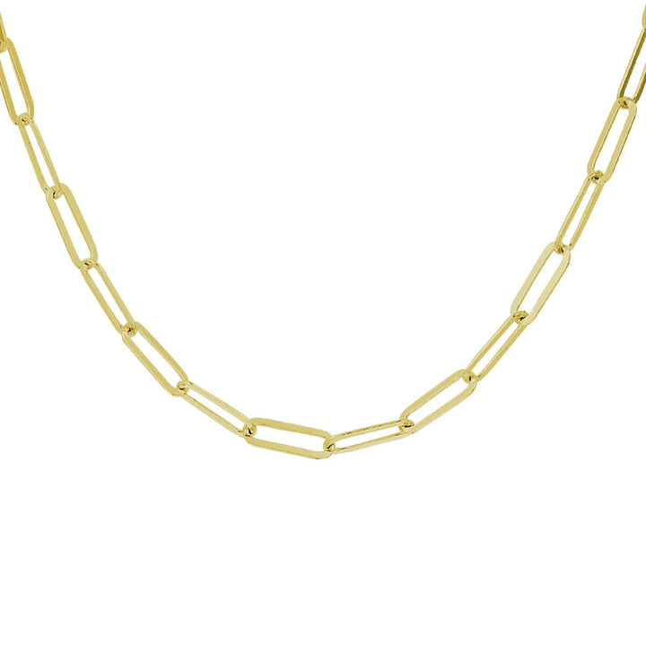 Verguld zilveren paperclip collier dames – geelgoud op 925 zilver, 41–45 cm