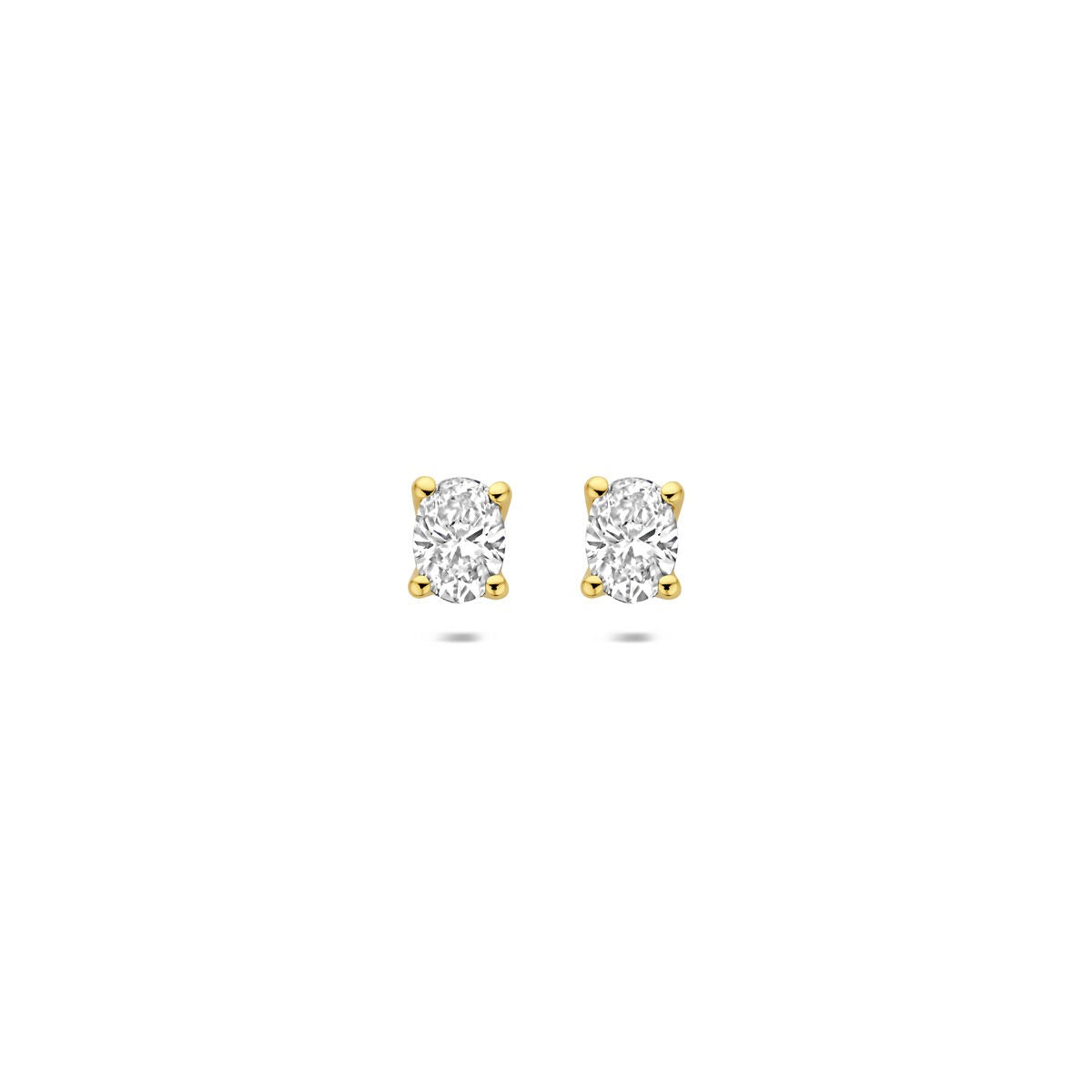 Owalne kolczyki z 14k żółtego złota z diamentami lab-grown o wadze 0,60 ct.