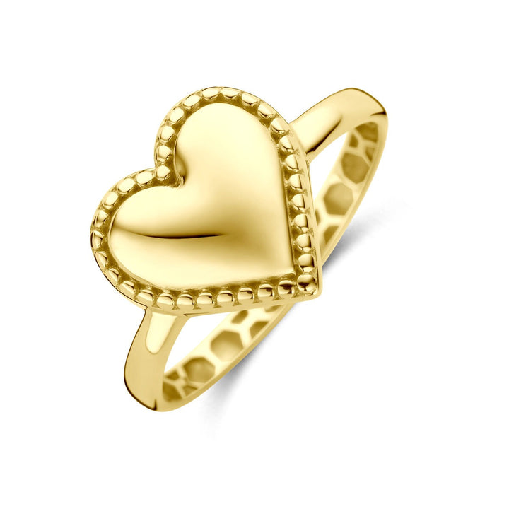 14k geelgouden ring met hartje