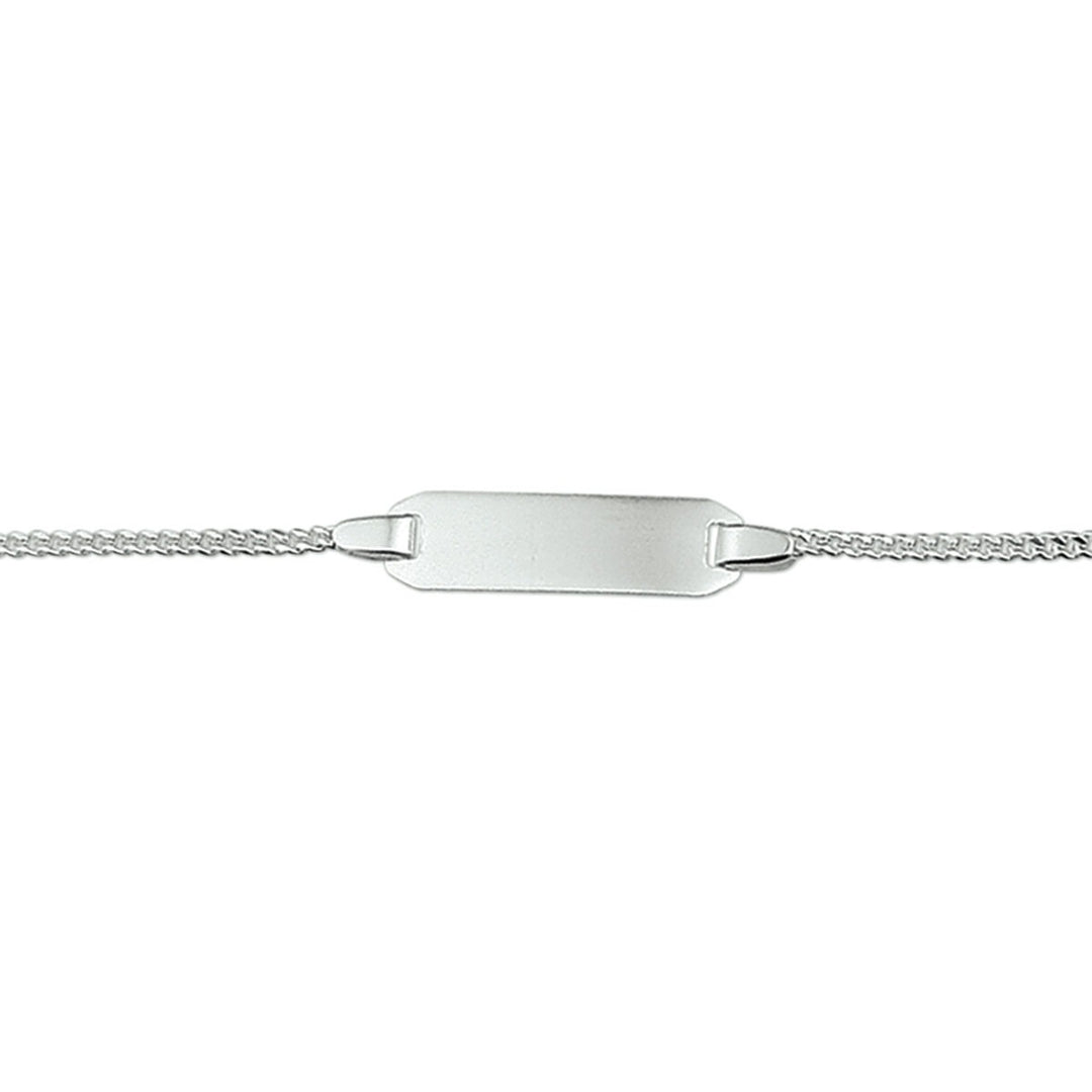 Gerhodineerde zilveren kinder graveerarmband gourmette