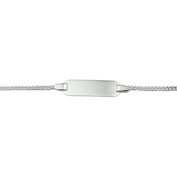 Gerhodineerde zilveren kinder graveerarmband gourmette