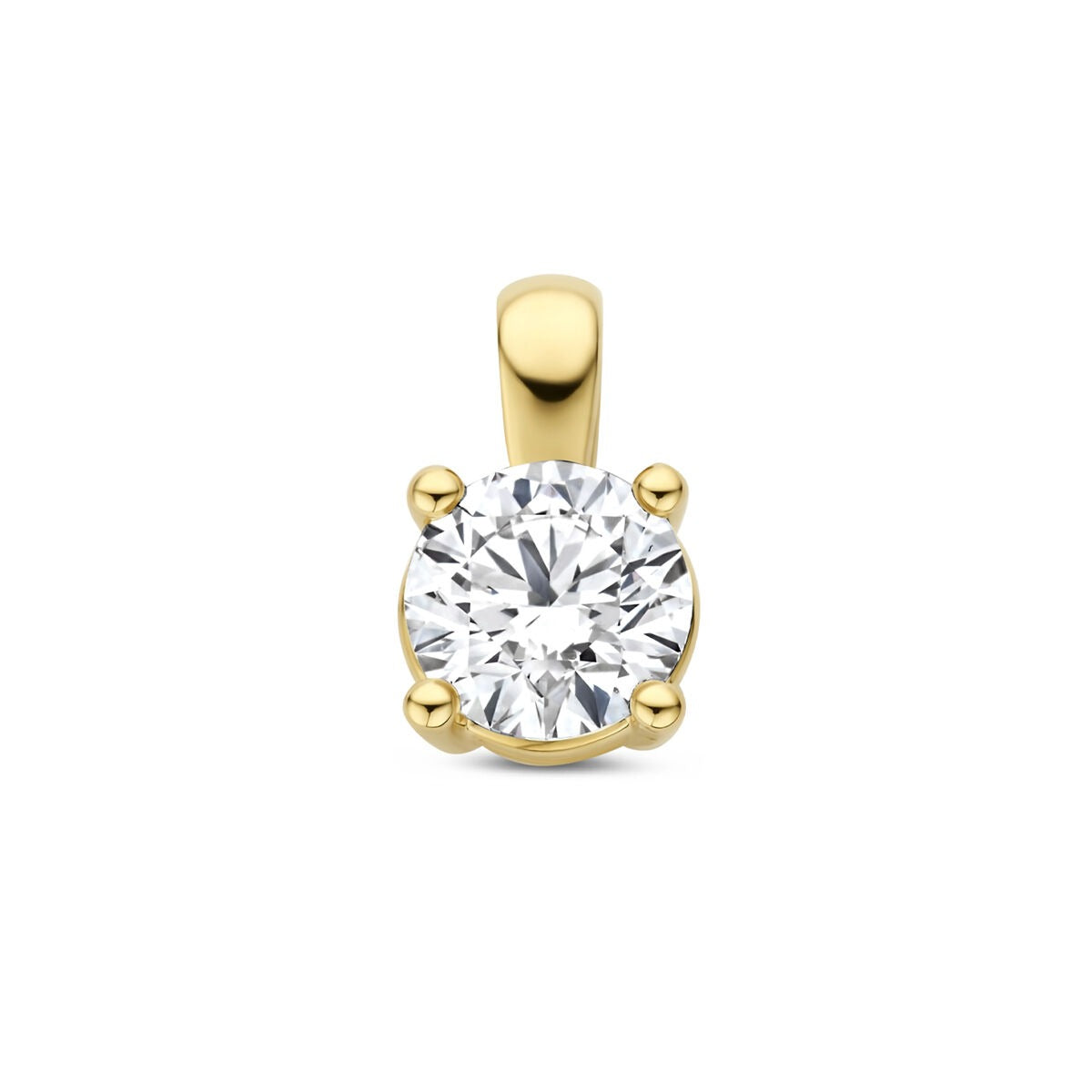Geelgouden hanger met een briljant geslepen lab grown diamant van 1.00 ct.